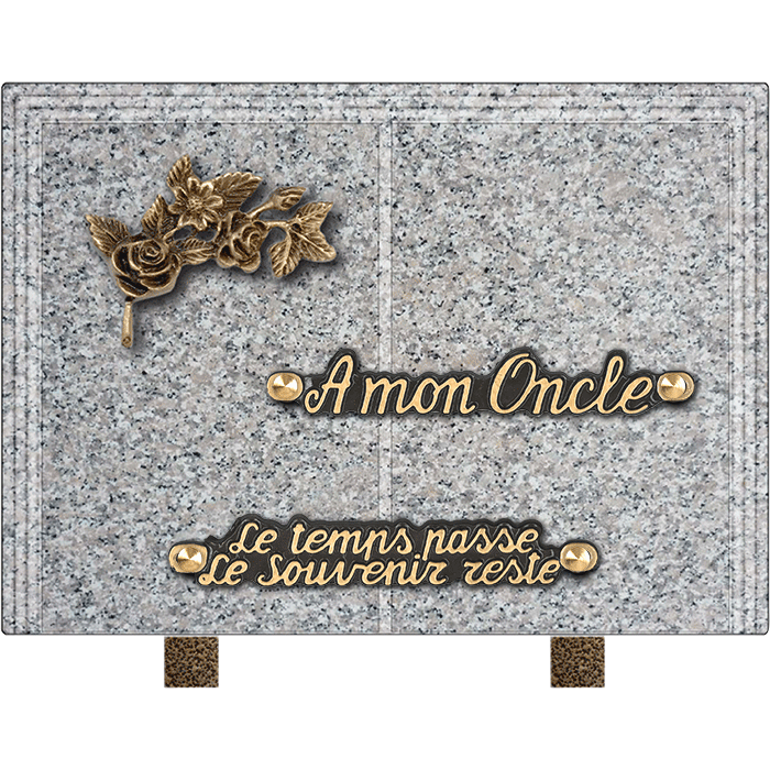 Plaque livre bronze fleurs 18x25cm