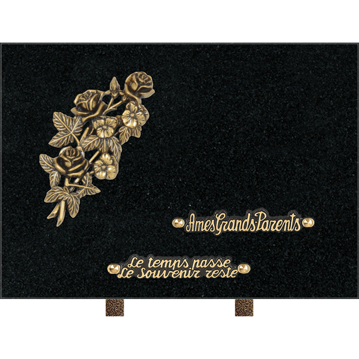 Plaque bronze roses 25x35cm