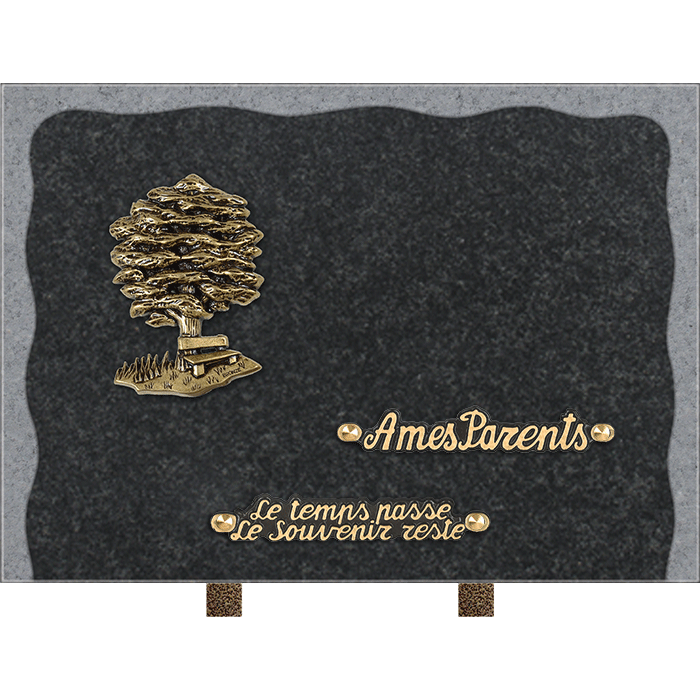Plaque bords bruts bronze arbre 25x35cm