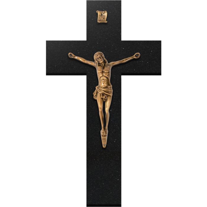 Croix Bronze Jésus en granit Marlin - 34x60cm