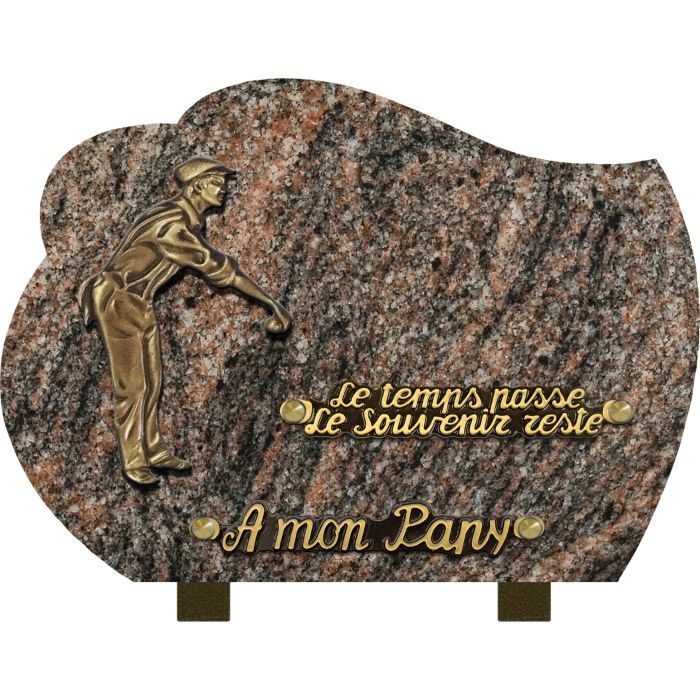 Plaque forme bronze pétanque 18x25cm