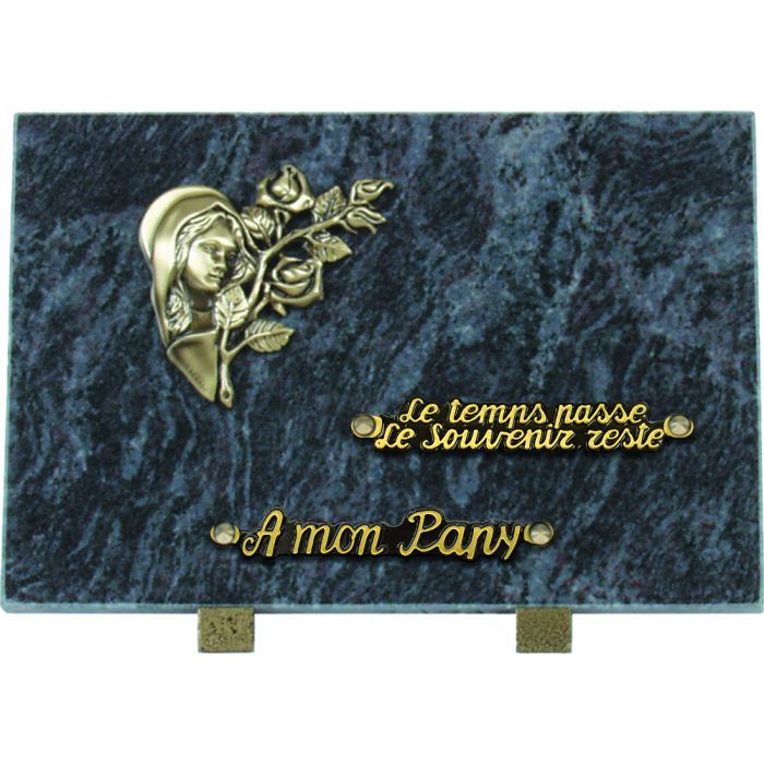 Plaque bronze rose vierge marie 20x30cm