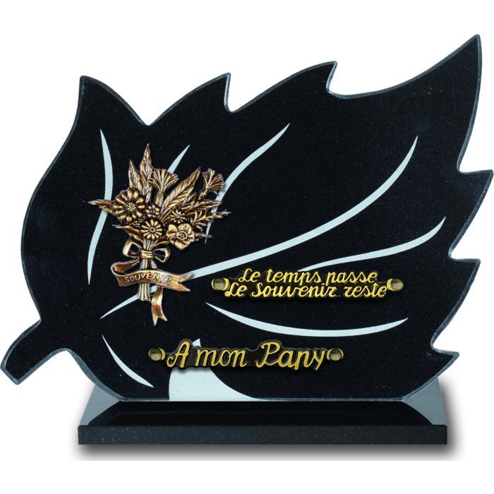 Plaque forme gravure feuille 25x35cm 