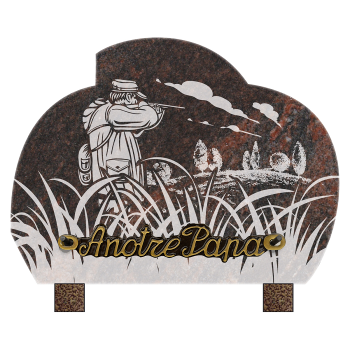 Plaque forme sablée chasseur 15x20cm