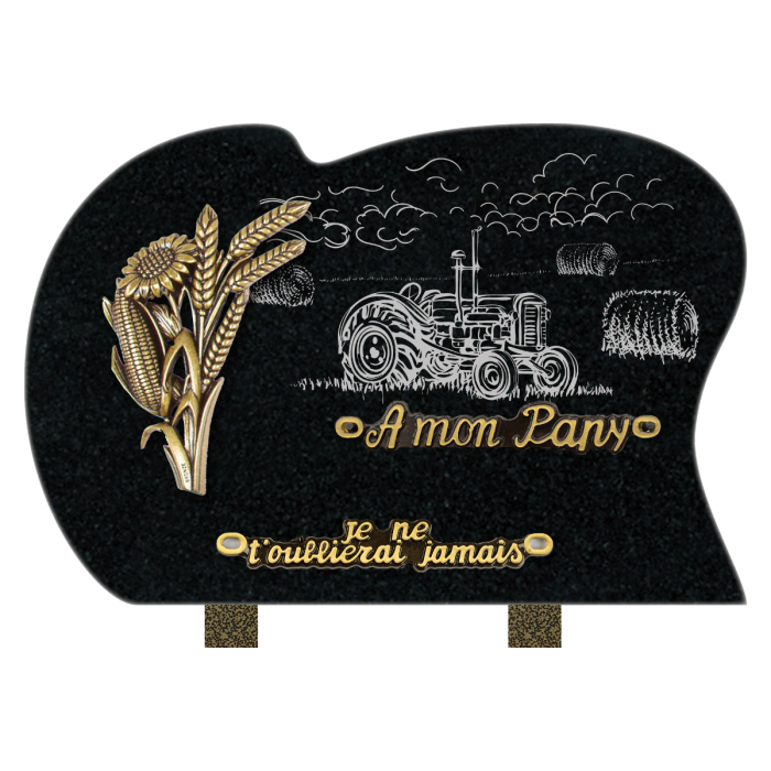 Plaque forme sablée champs agricole 30x20cm