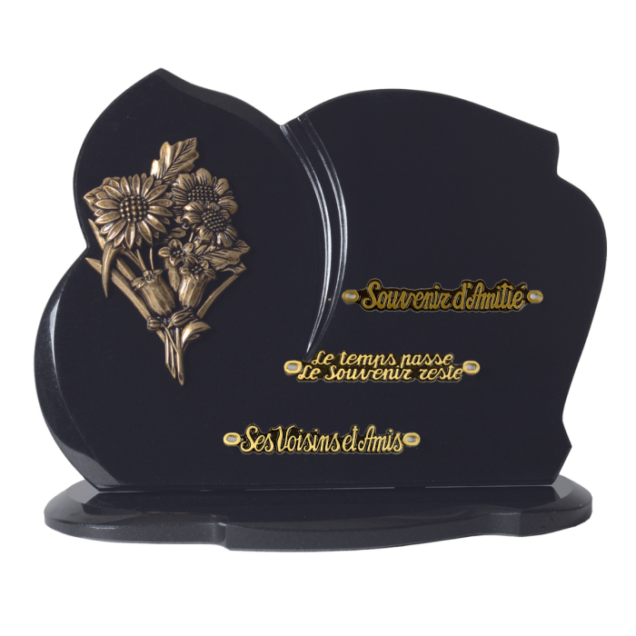 Plaque forme bronze bouquet de tournesols 40x30cm