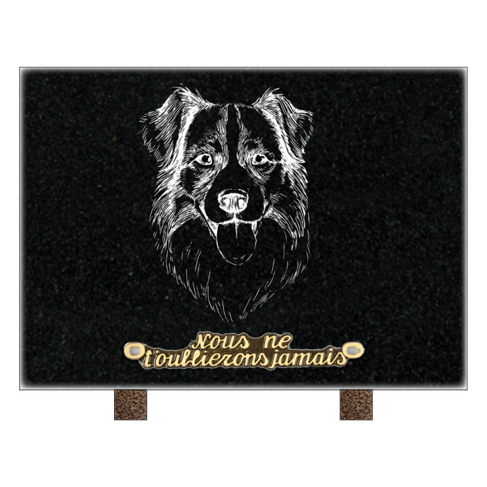 Plaque rectangle tête chien 25x18cm 