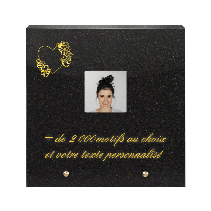 Plaque funéraire personnalisable carrée 23x23cm