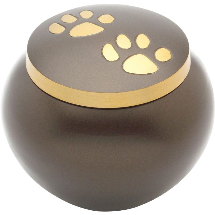 Urne chertsey noire dorée - chat et petit chien 