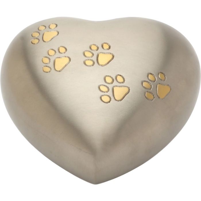 Urne hertford cœur gris - chat et petit chien 