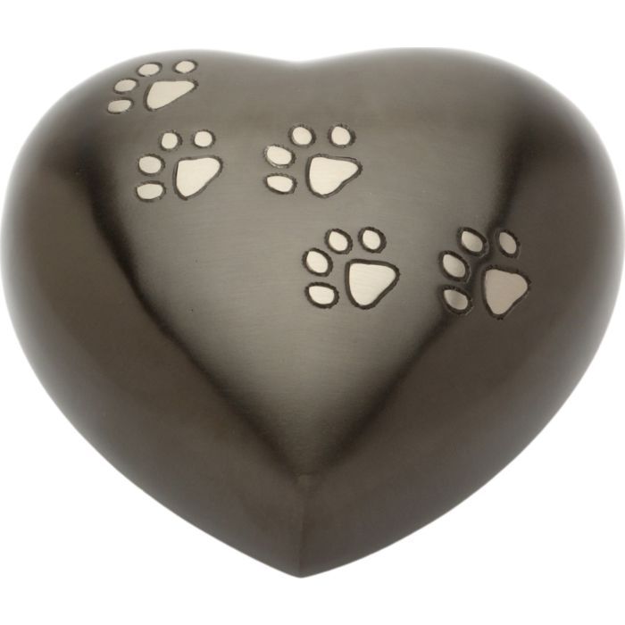 Urne hertford cœur noir - chat et petit chien