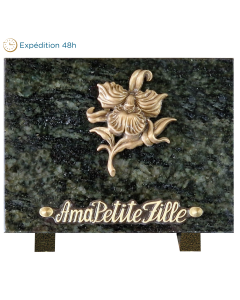Plaque bronze orchidée 15x20cm