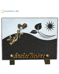 Plaque gravure bronze main 15x20cm