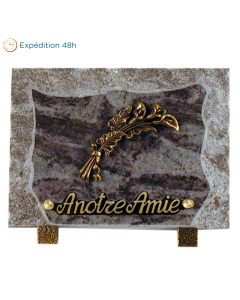 Plaque bords bruts bronze arum 15x20cm