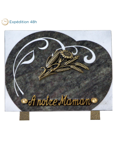 Plaque gravure ronde bronze champs 15x20cm