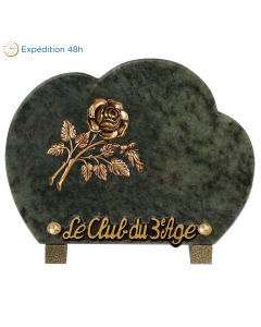 Plaque nuage bronze tige rose 15x20cm