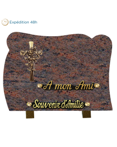 Plaque forme bronze croix 18x25cm