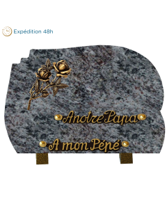 Plaque forme bronze roses 18x25cm