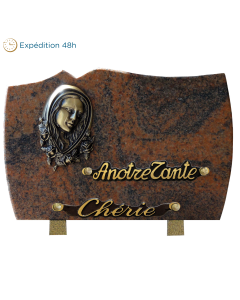 Plaque forme bronze Vierge Marie 18x25cm