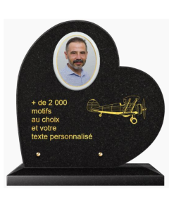 Plaque funéraire personnalisable coeur 30x30cm