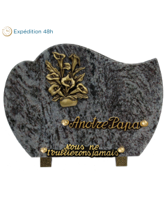 Plaque forme arrondie bronze arums 18x25cm