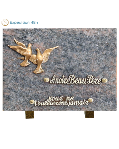 Plaque bronze 2 colombes 18x25cm