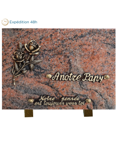 Plaque bronze 2 roses 18x25cm