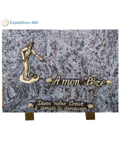 Plaque bronze bouliste 18x25cm