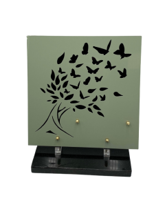 Plaque plexiglas carrée arbre papillon 33x28cm