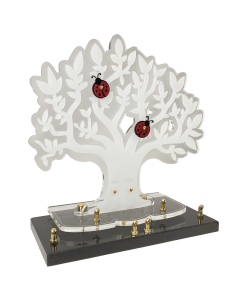 Plaque plexiglas arbre coccinelles 34x34cm