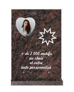 Plaque funéraire personnalisable rectangle-verticale 25x35cm