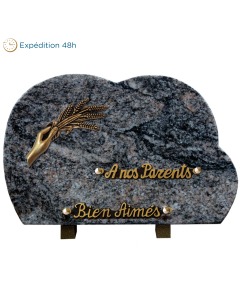 Plaque nuage bronze main blé 20x30cm