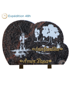 Plaque gravure pêcheur 20x30cm
