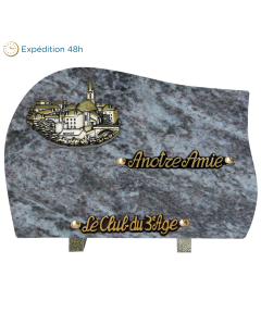 Plaque forme bronze village 20x30cm