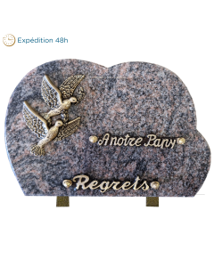 Plaque nuage bronze 2 colombes 20x30cm