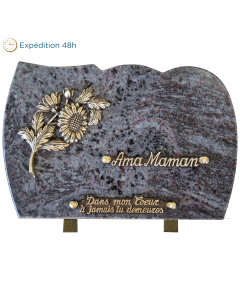 Plaque forme bronze tournesol 20x30cm