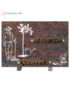 Plaque gravure jardin 20x30cm