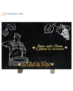 Plaque gravure vigneron 20x30cm
