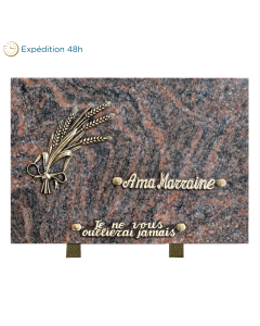 Plaque bronze épi de blé 20x30cm