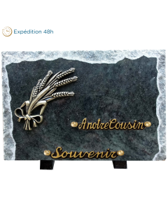Plaque bords bruts bonze blé 20x30 cm