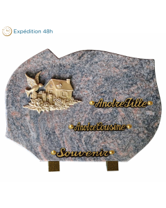 Plaque forme bronze maison 25x35 cm