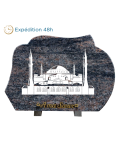 Plaque forme gravure mosquée 25x35cm