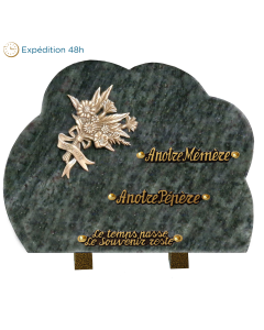 Plaque forme bronze bouquet 25x35cm