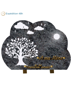 Plaque forme gravure arbre de vie nuage 25x35cm