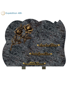 Plaque forme bronze roses 30x40cm