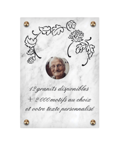 Plaque funéraire personnalisable rectangle-verticale 20x30cm