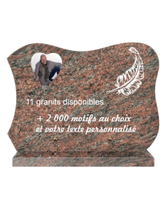 Plaque funéraire personnalisable rectangle arrondi 35x25cm