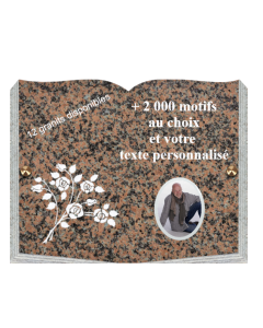Plaque funéraire personnalisable livre 35x25cm