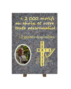 Plaque funéraire personnalisable rectangle-verticale 30x40cm