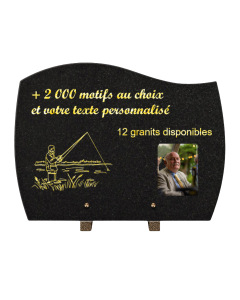 Plaque funéraire personnalisable rectangle-arrondi 40x30cm
